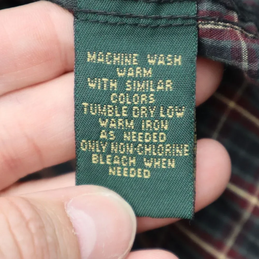 Dockers Shirt Men Large Red Blue Plaid Wrinkle Free Long Sleeve Button Up Casual - Picture 9 of 16